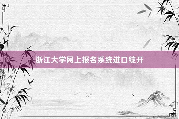 浙江大学网上报名系统进口绽开
