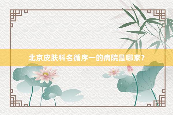 北京皮肤科名循序一的病院是哪家？