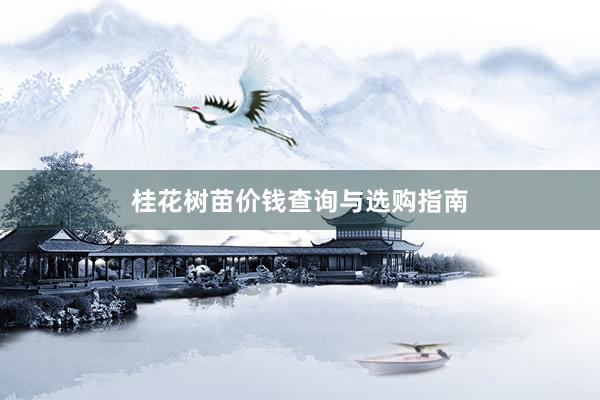 桂花树苗价钱查询与选购指南